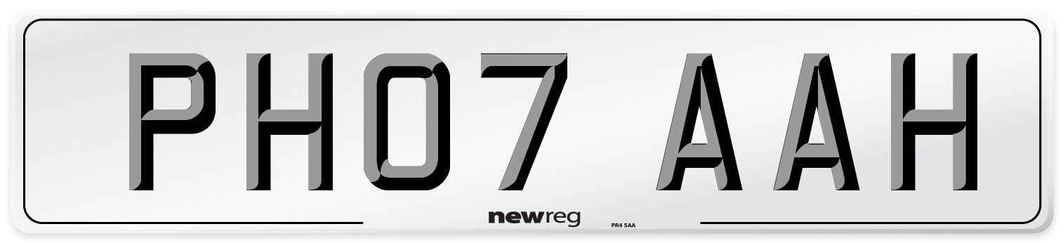 PH07 AAH Number Plate from New Reg